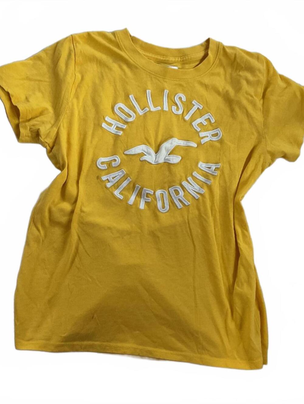 Hollister California Yellow Logo T-Shirt Size Small Graphic Embroidery - Picture 3 of 4